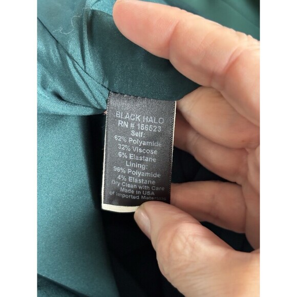 Black Halo Simona Cocktail Sheath Dress Green 12 Flutter Kimono Sleeve Midi - Picture 6 of 12